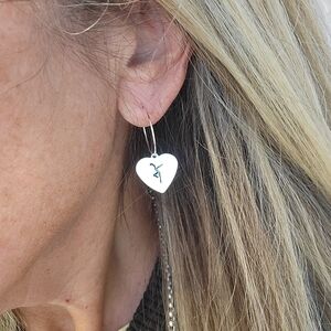 DMB FIREDANCER Silver Heart Hoop Earrings